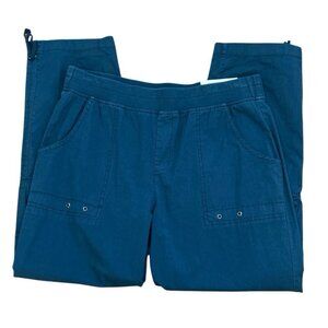 Soft‎ Surroundings Women's M 10-12 Summer Fun Cargo Pants Teal NWT Inseam 26.25"